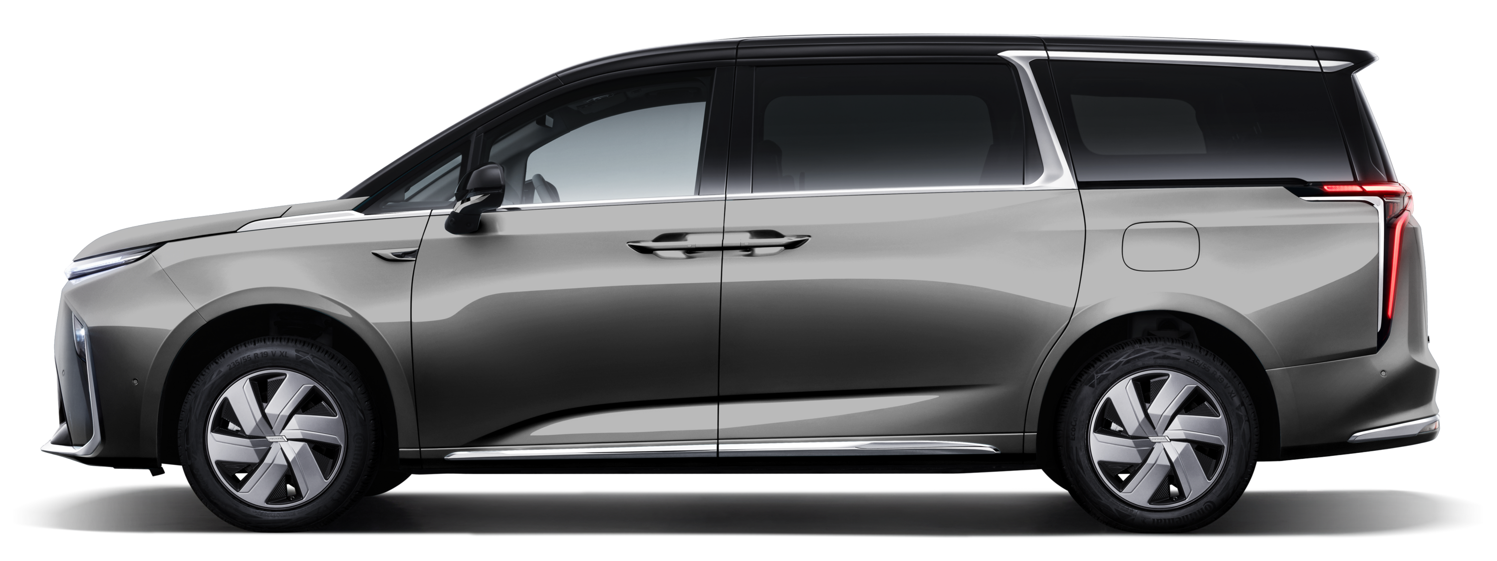 Schwarzer Toyota-Alphard-Minibus Fährt Schnell Auf Der Autobahn